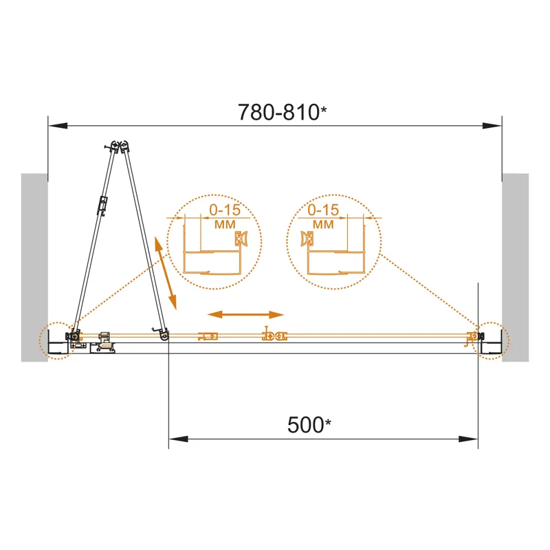 Душевая дверь CEZARES ECO-O-BS-80-C-Cr