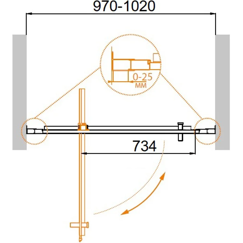 Душевая дверь CEZARES MOLVENO-BA-1-100-C-Cr-IV