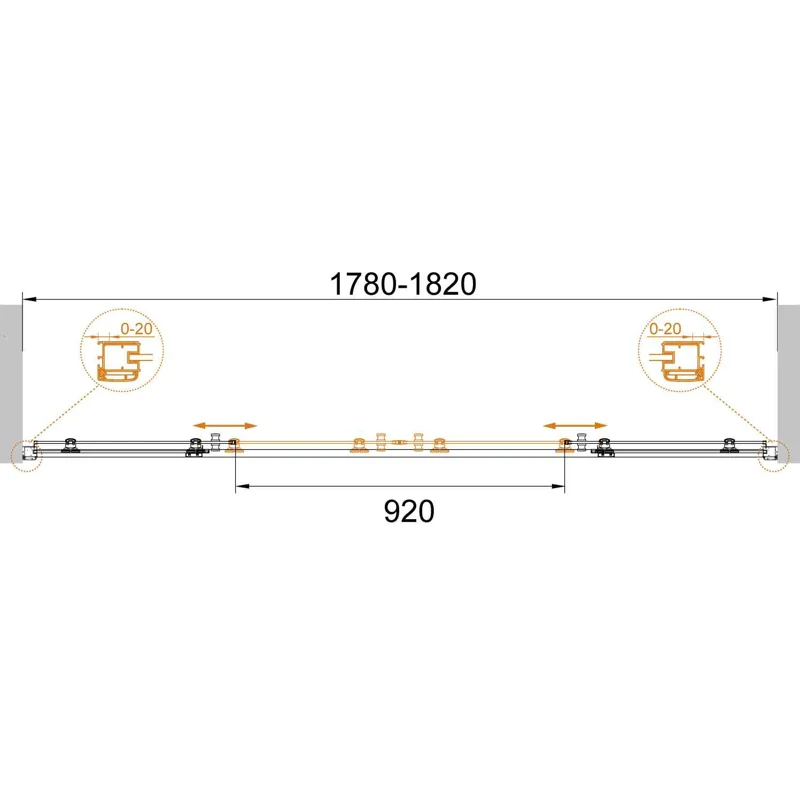 Душевая дверь CEZARES ANIMA-W-BF-2-180-C-Cr