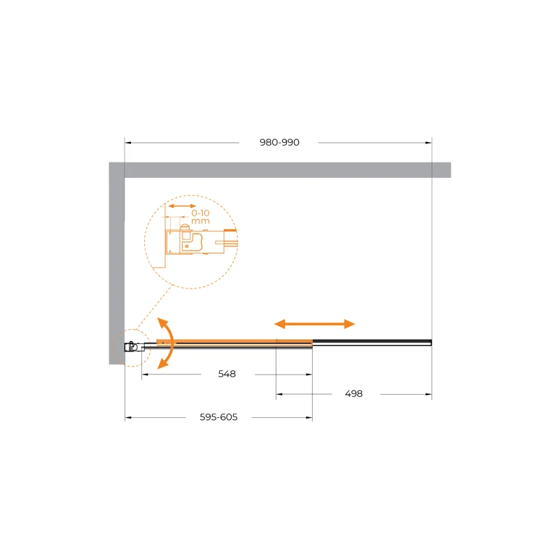 Душевая шторка на ванну CEZARES SLIDER-VF-11-100/150-C-Cr