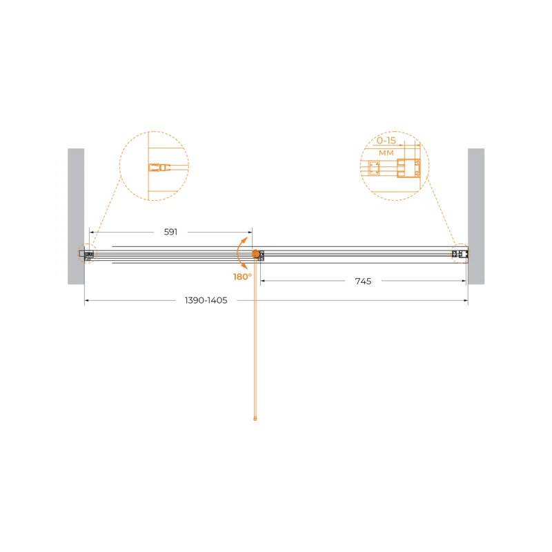 Душевая дверь CEZARES URBAN-B-12-140-C-CR
