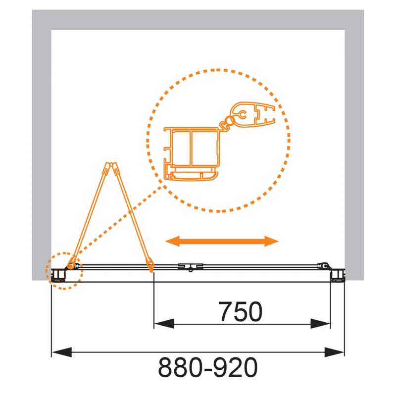Душевая дверь CEZARES ANIMA-W-BS-90-C-Cr