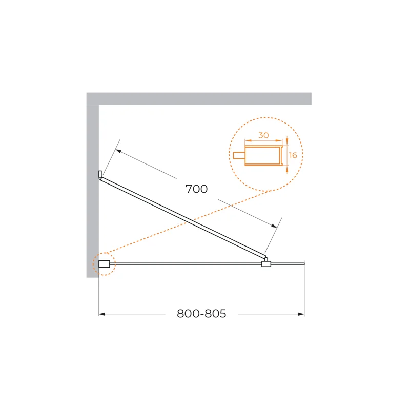 Душевая шторка на ванну CEZARES LIBERTA-V-1-TB-80/155-C-Cr