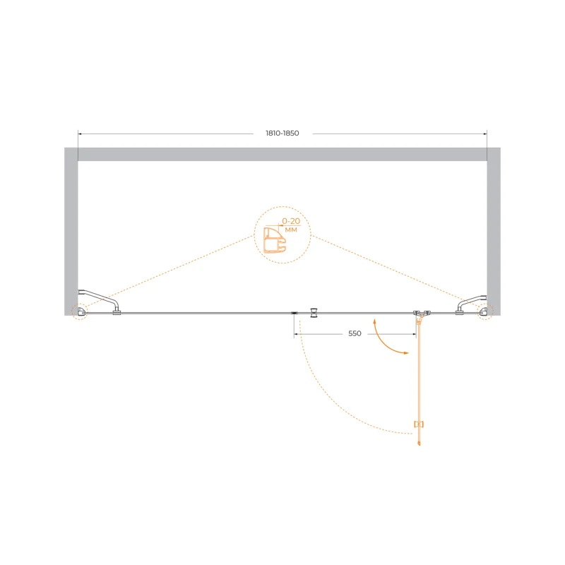 Душевая дверь CEZARES VERONA-W-B-13-100+60/30-C-Cr