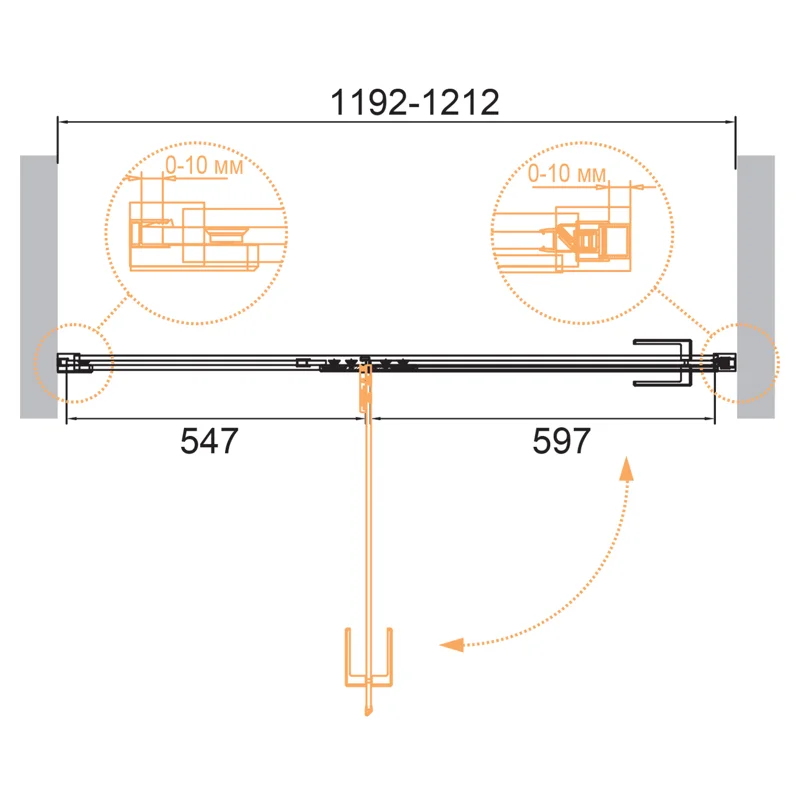 Душевая дверь CEZARES BELLAGIO-B-12-120-C-NERO