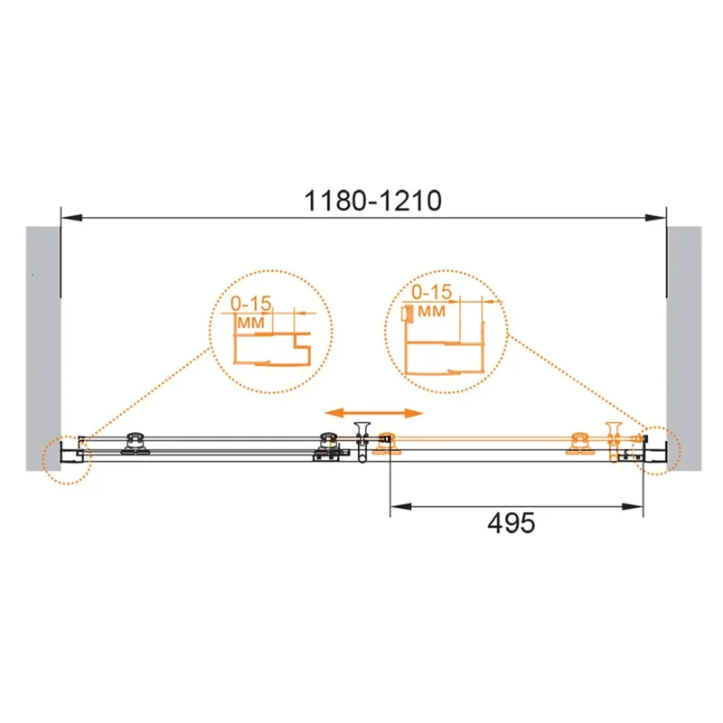 Душевая дверь CEZARES ECO-O-BF-1-120-C-NERO