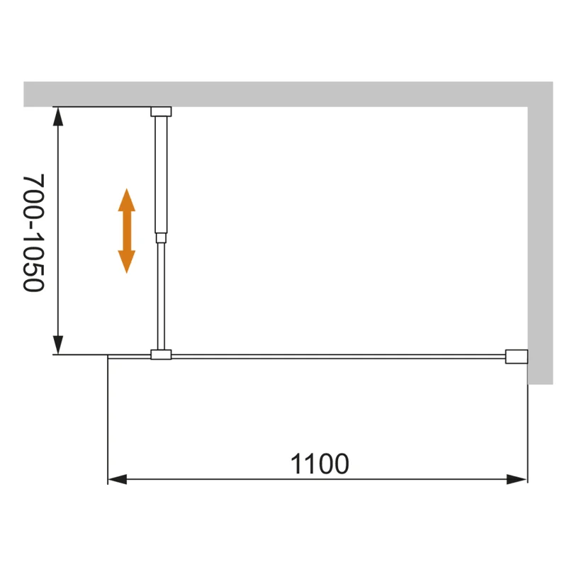 Душевая перегородка CEZARES LIBERTA-L-1-110-BR-Cr
