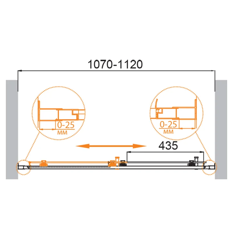 Душевая дверь CEZARES MOLVENO-BF-1-110-C-Cr-IV