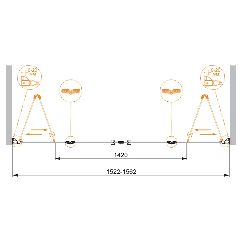 Душевая дверь CEZARES ELENA-W-BS-22-160-C-Cr