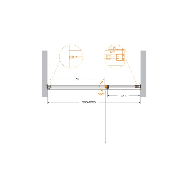 Душевая дверь CEZARES URBAN-B-12-100-C-NERO