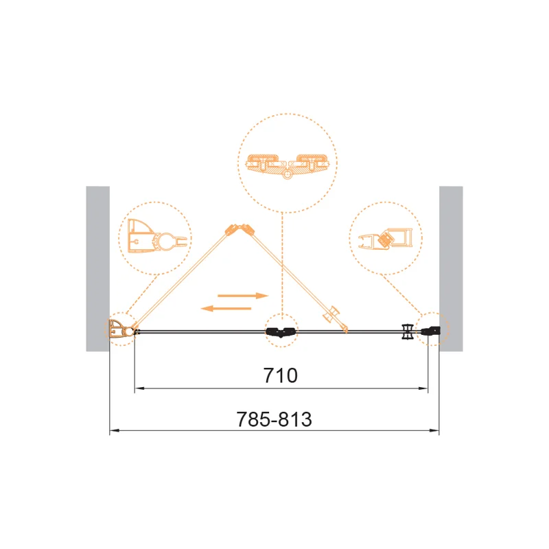 Душевая дверь CEZARES ECO-O-BS-12-80-C-Cr