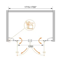 Душевая дверь CEZARES ELENA-W-B-22-180-C-Cr