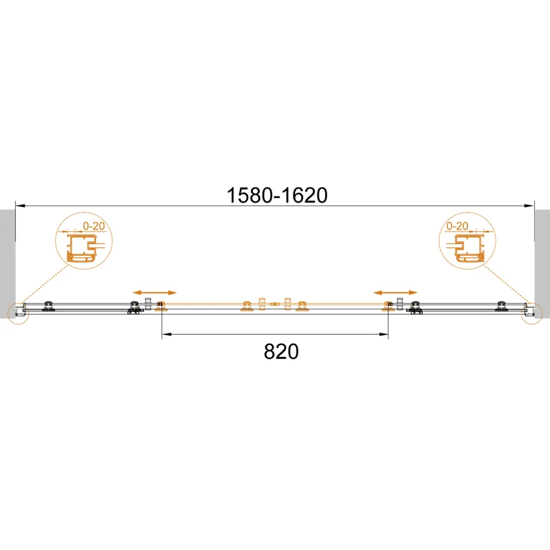 Душевая дверь CEZARES ANIMA-W-BF-2-160-C-Cr