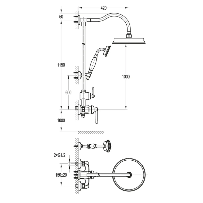 Душевая система Cezares Liberty F-CD-01 Хром