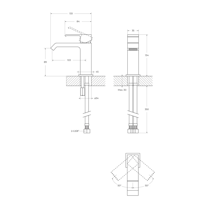 Смеситель на раковину Cezares PORTA-LS1-SS