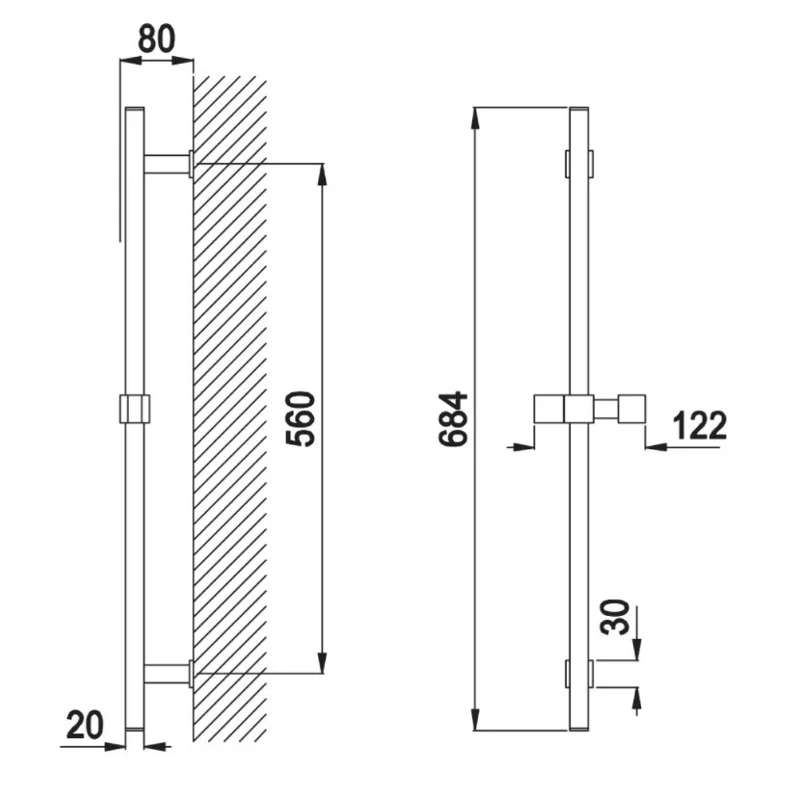 Душевая штанга Cezares CZR-B-SDQ-01