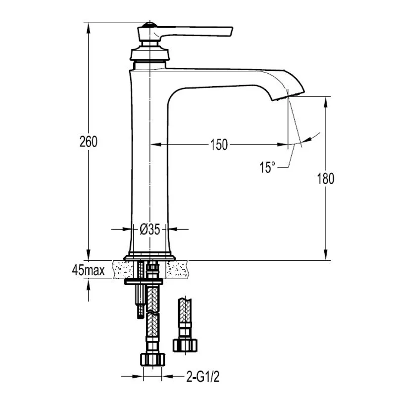 Смеситель для накладных раковин Cezares LIBERTY-F-LC-01-W0