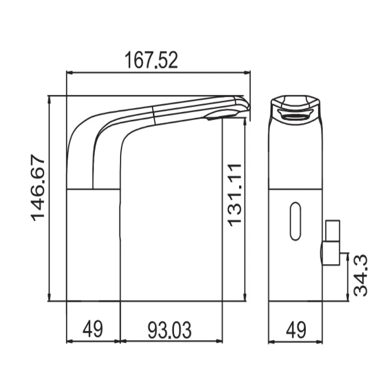 Сенсорный смеситель для раковины Cezares VAGUE-ELS-03-W0