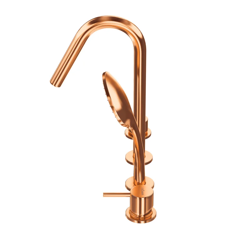 Смеситель на борт ванны Cezares LEAF-BVDM4-L-SS