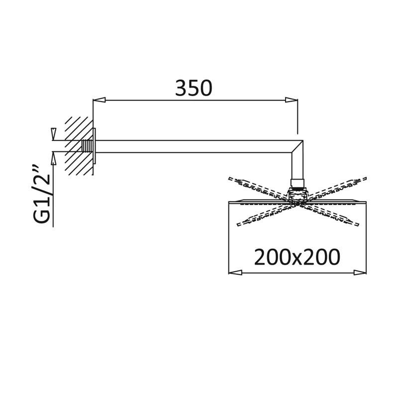 Верхний душ Cezares PORTA-TDDQ-NOP