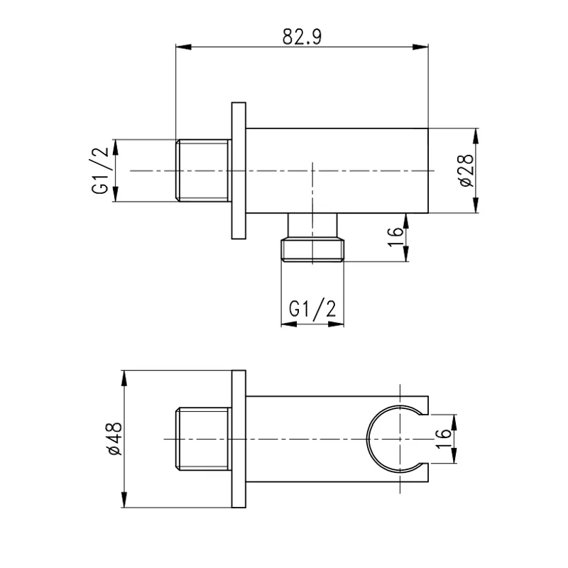 Шланговое подключение с держателем ручного душа Cezares CZR-AI12-01