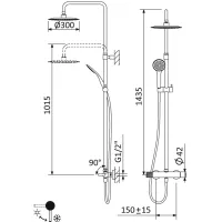 Душевая стойка CEZARES LEAF-CDA-30-L-SR