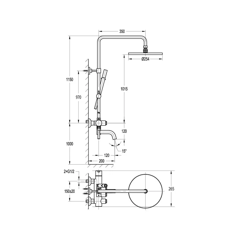 Душевая система Cezares Eco ECO-CVD-01 Хром