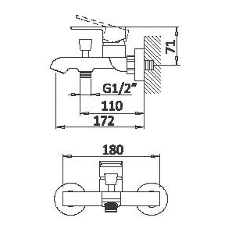 Смеситель для ванны и душа Cezares NAUTIC-VM-01