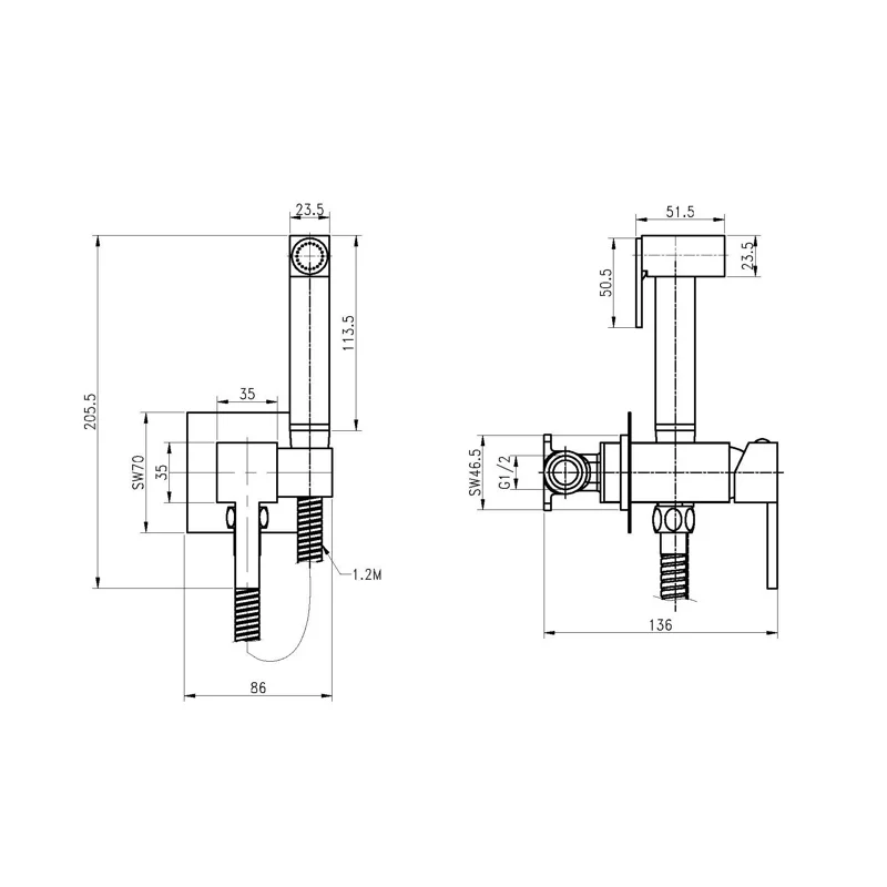 Гигиенический душ со смесителем Cezares CZR-SET-DA2-ID3-FMM120-01