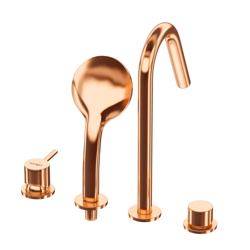 Смеситель на борт ванны Cezares LEAF-BVDM4-L-SS