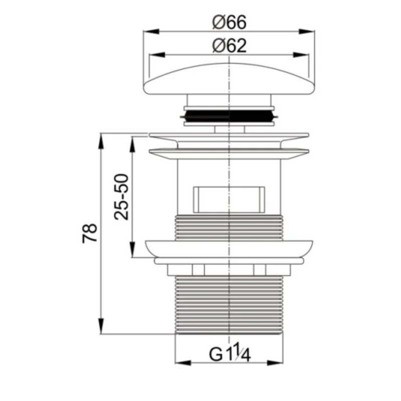 Донный клапан с переливом Cezares CZR-SAT7-Bi
