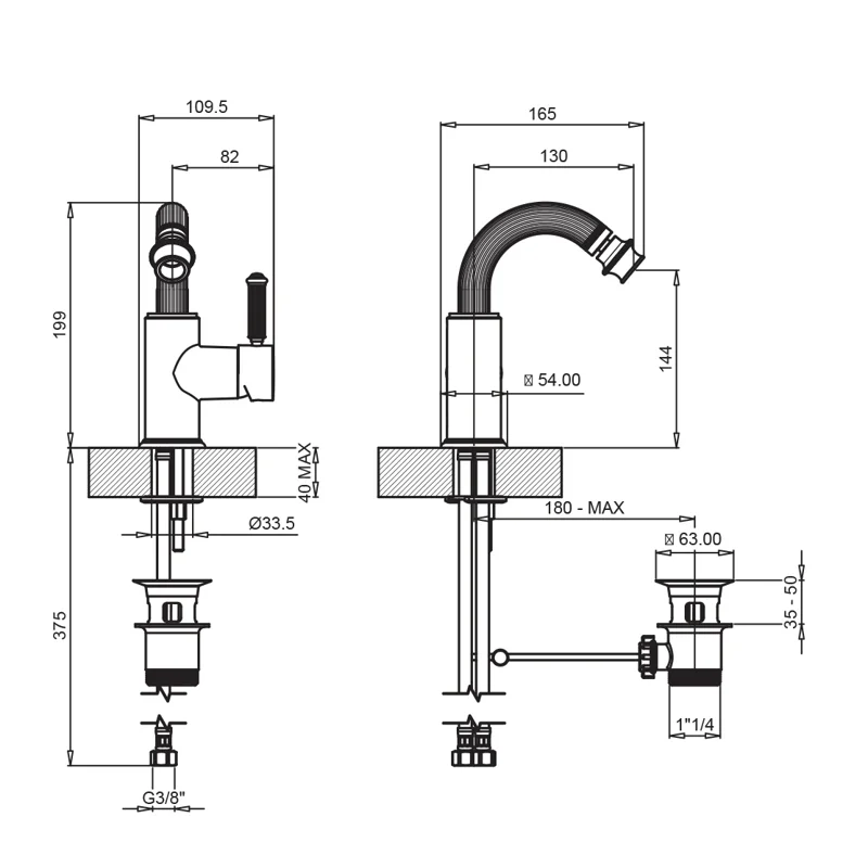 Смеситель для биде Cezares APHRODITE-BS2-02-Bi