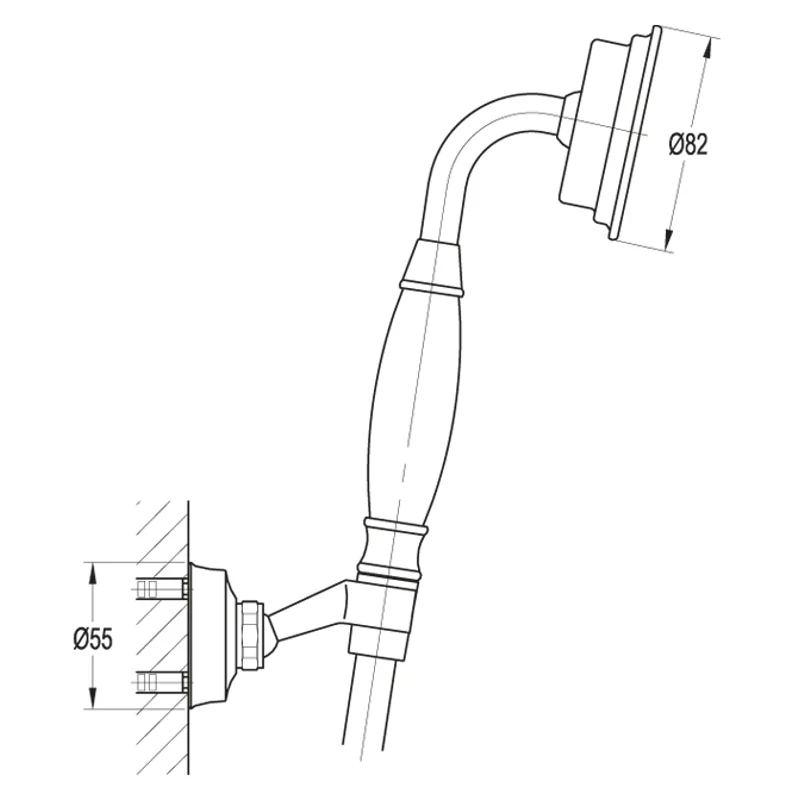 Ручной душ со шлангом и держателем Cezares LIBERTY-F-KD-01