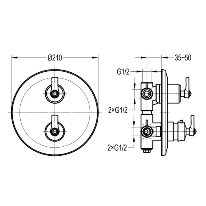 Встраиваемый смеситель для душа Cezares LIBERTY-F-VDIM3-01
