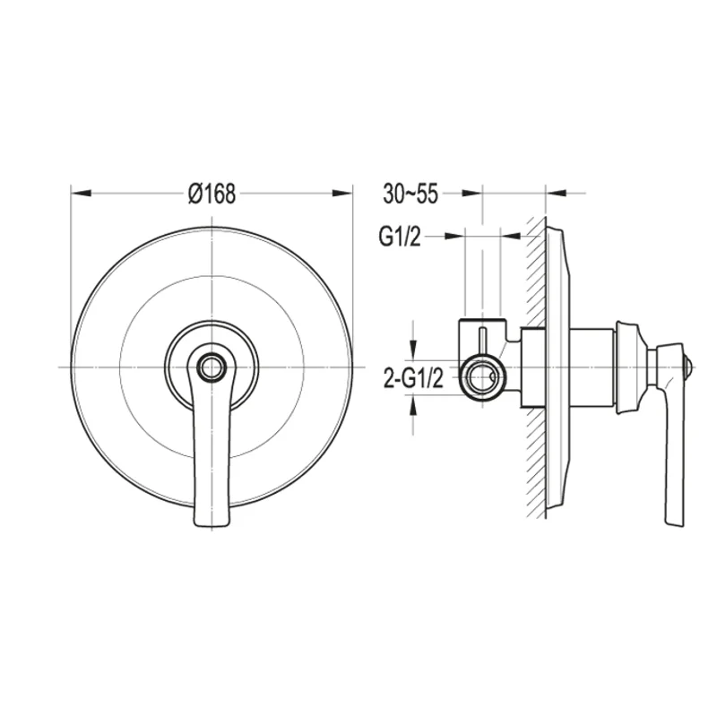 Встраиваемый смеситель для душа Cezares LIBERTY-F-DIM-01