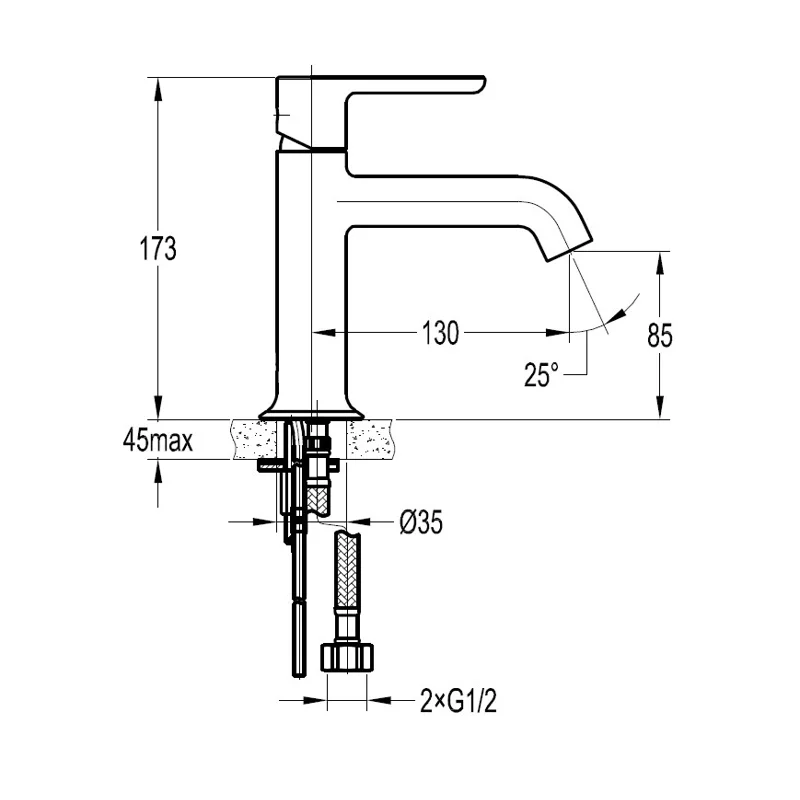 Смеситель для раковины Cezares ECO-LS-NOP-W0