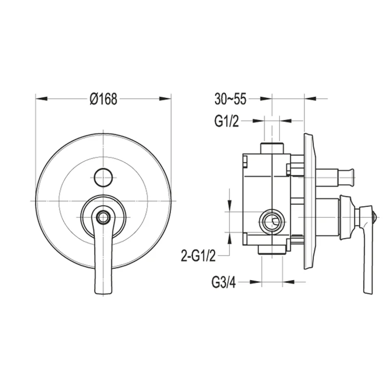 Встраиваемый смеситель для душа Cezares LIBERTY-F-VDIM-01