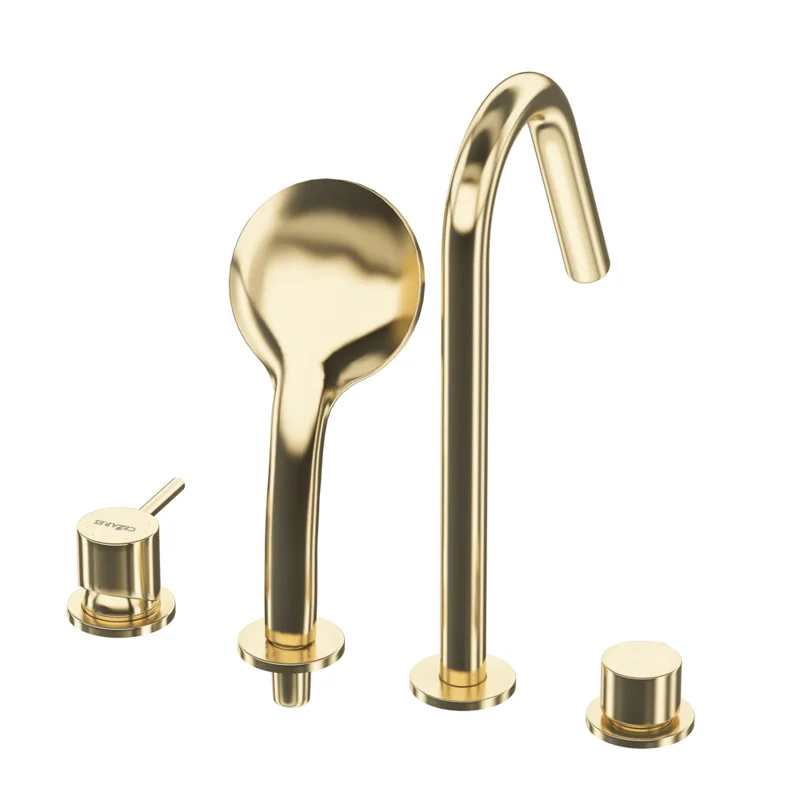 Смеситель на борт ванны Cezares LEAF-BVDM4-L-SR