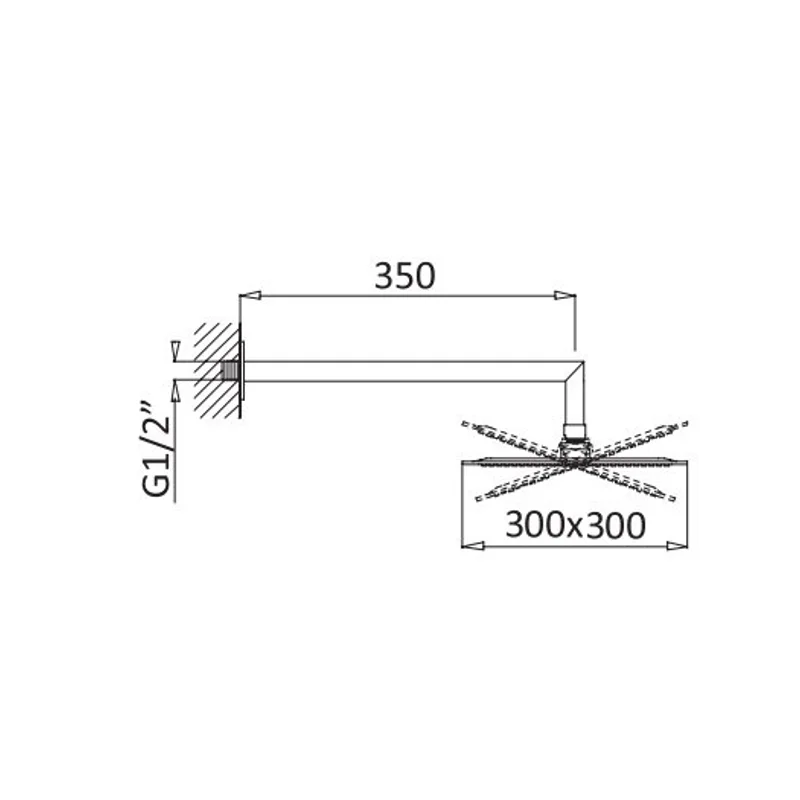 Верхний душ Cezares CZR-B-TDD-30-NOP