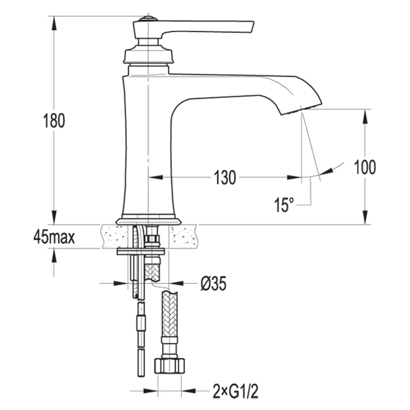 Смеситель на раковину Cezares LIBERTY-F-LS-01-W0
