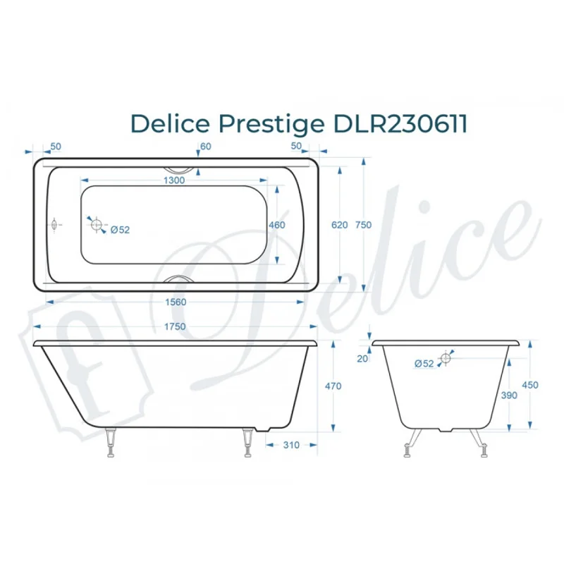 Ванна чугунная Delice Prestige 175х75 DLR230611