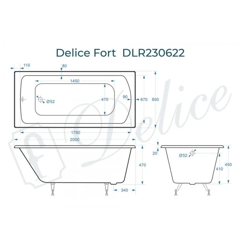 Ванна чугунная Delice Fort 200х85 DLR230622