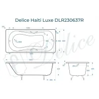 Ванна чугунная Delice Haiti Luxe 160х80 с отверстиями под ручки DLR230637R