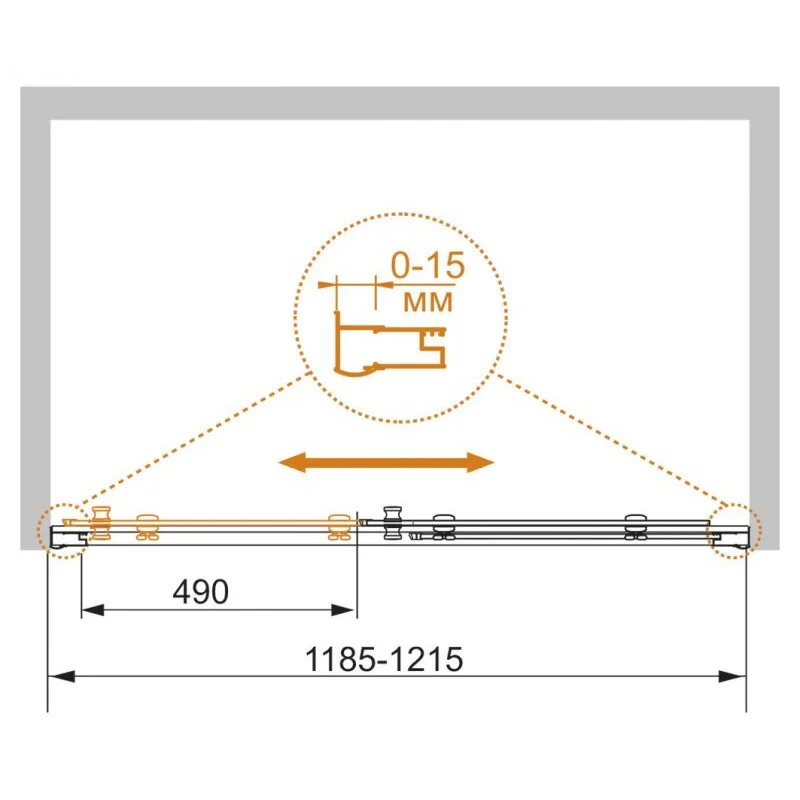 Душевая дверь CEZARES PRATICO-BF-1-120-P-Cr