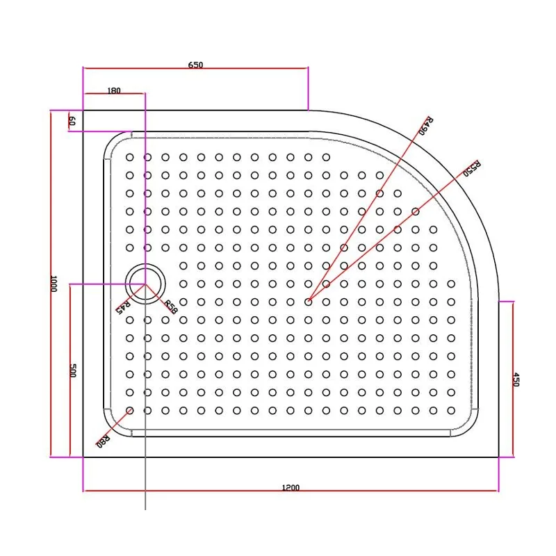 Акриловый поддон CEZARES TRAY-A-RH-120/100-550-15-W-R