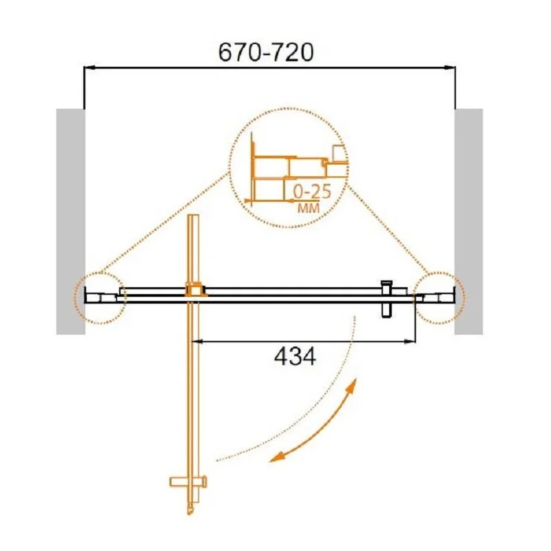 Душевая дверь CEZARES MOLVENO-BA-1-70-C-Cr-IV
