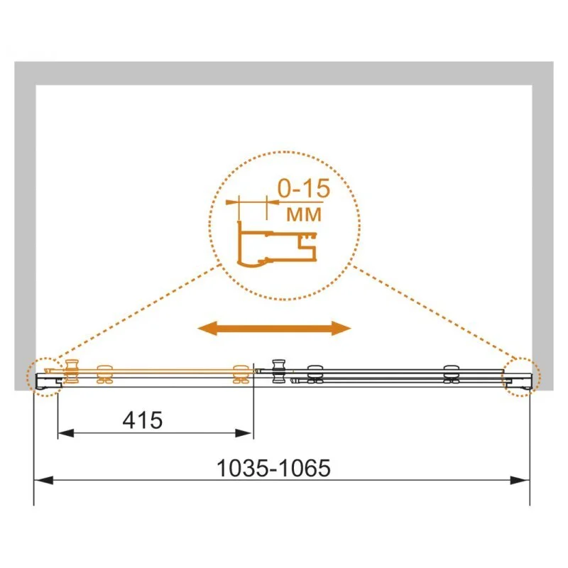 Душевая дверь CEZARES PRATICO-BF-1-105-C-Cr