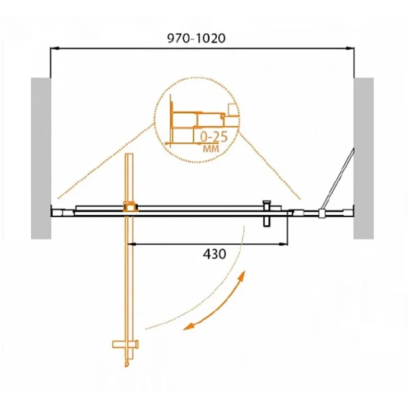 Душевая дверь CEZARES MOLVENO-BA-11-70+30-C-Cr-IV