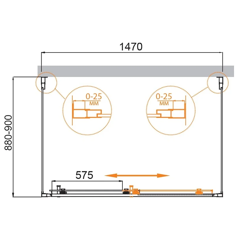 Душевой уголок Cezares MOLVENO-AH-12-150/90-C-Cr-IV