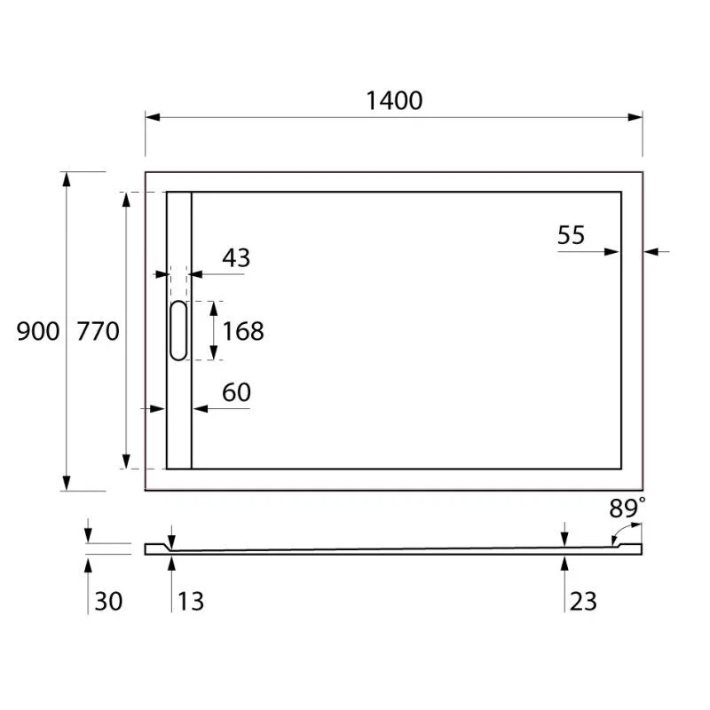 Поддон из искусственного мрамора CEZARES TRAY-AS-AH-120/90-30-NERO